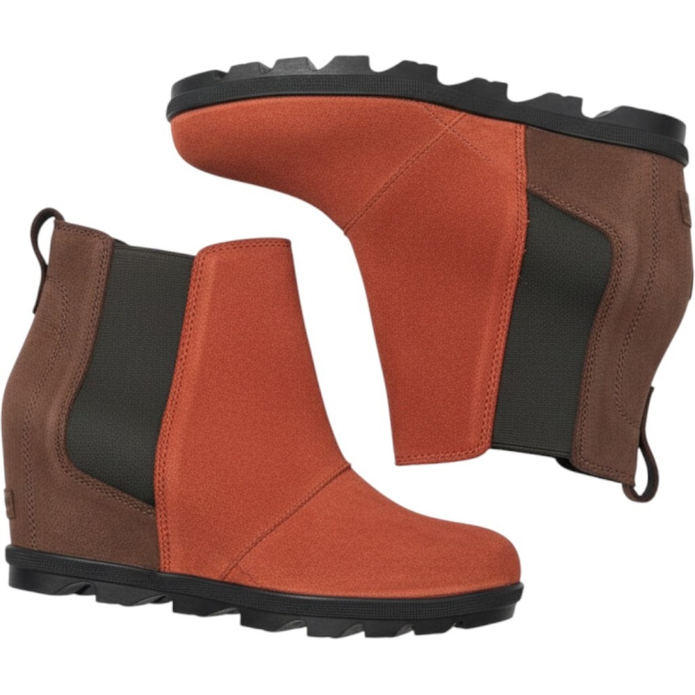 Sorel Joan of Arctic Wedge II Chelsea Boots Burnt Henna Brown NL3343-835 Size 9